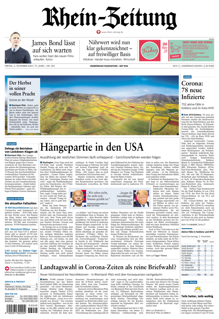 Rhein-Zeitung Andernach & Mayen vom Freitag, 06.11.2020