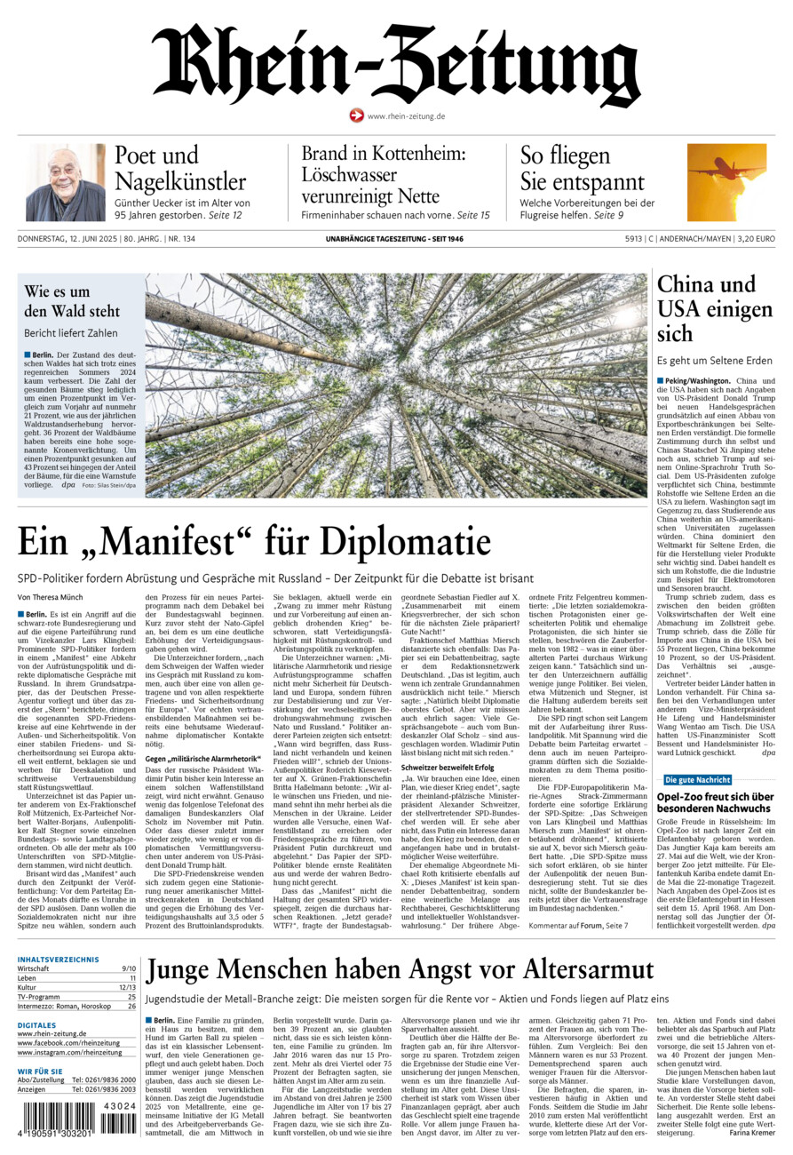 Rhein-Zeitung Andernach & Mayen vom Donnerstag, 12.06.2025