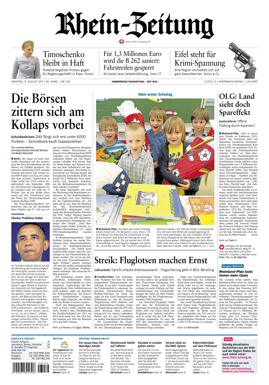 Rhein-Zeitung Andernach & Mayen vom Dienstag, 09.08.2011