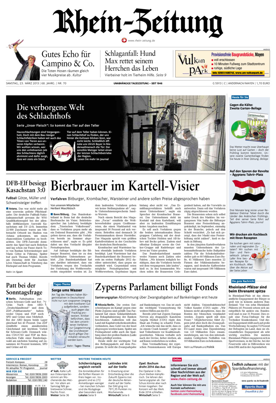 Rhein-Zeitung Andernach & Mayen vom Samstag, 23.03.2013