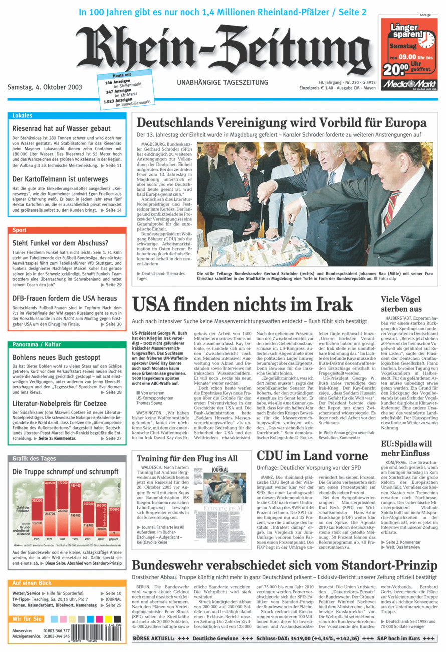 Rhein-Zeitung Andernach & Mayen vom Samstag, 04.10.2003