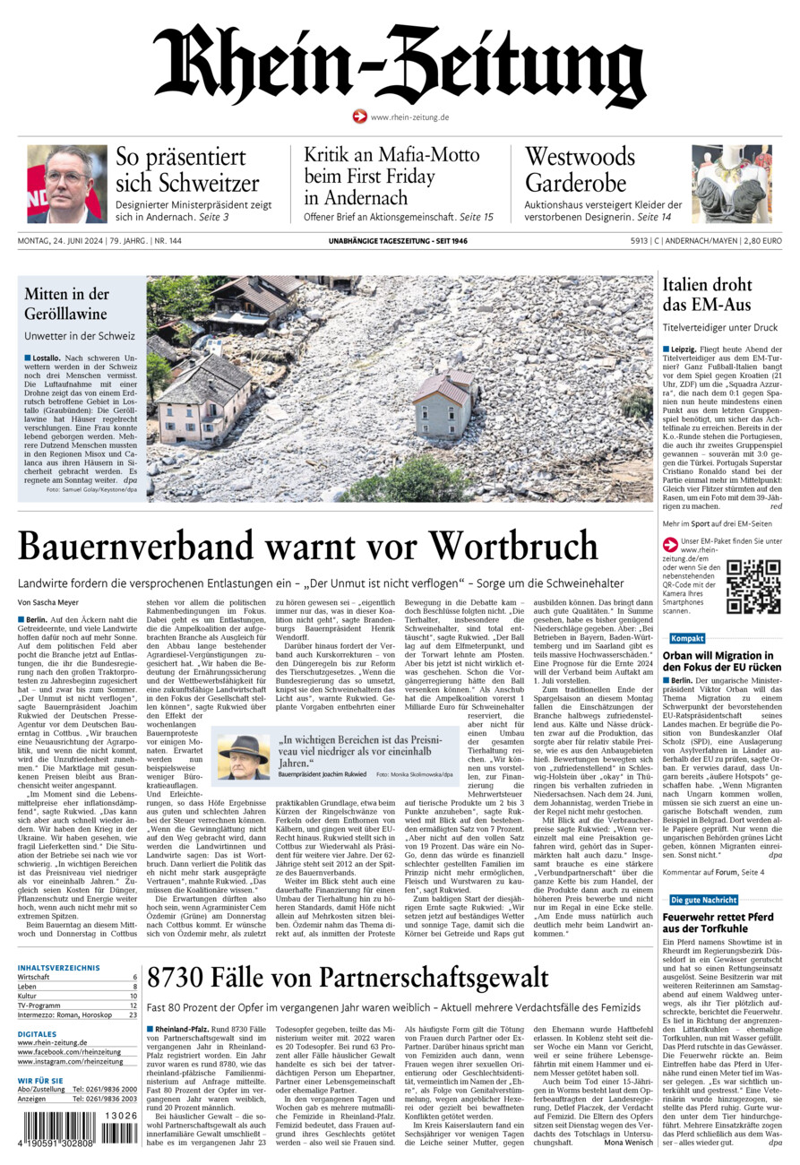 Rhein-Zeitung Andernach & Mayen vom Montag, 24.06.2024