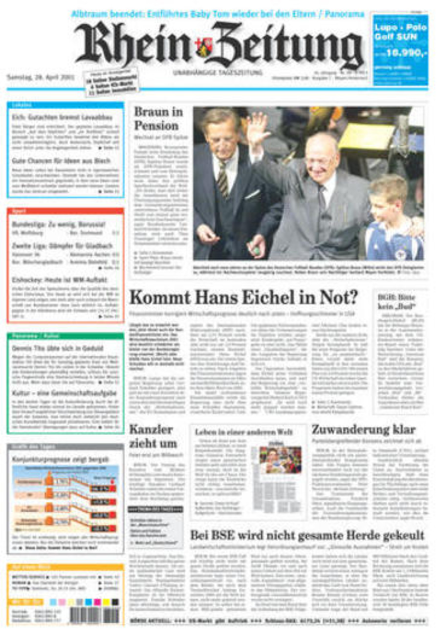 Rhein-Zeitung Andernach & Mayen vom Samstag, 28.04.2001