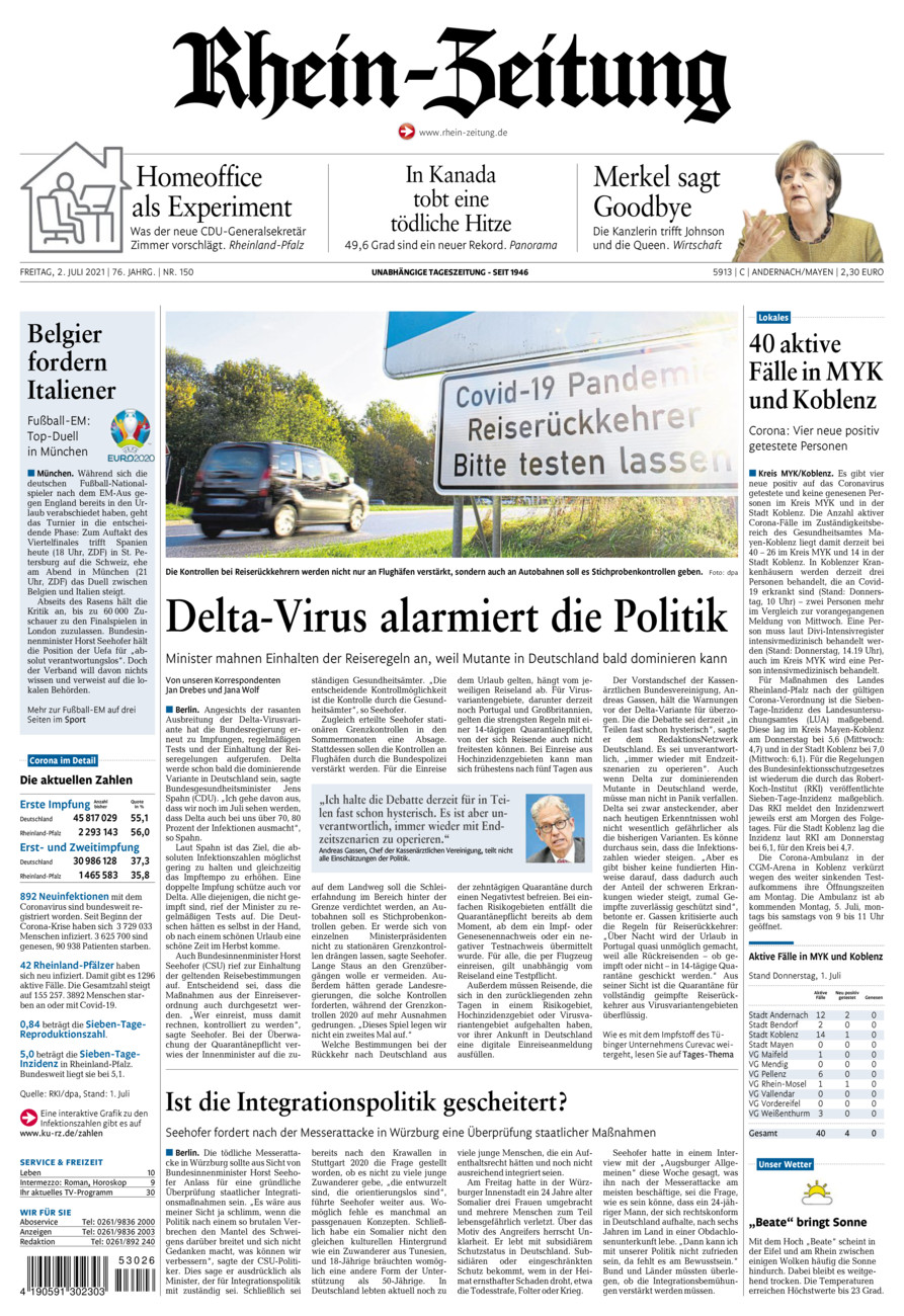 Rhein-Zeitung Andernach & Mayen vom Freitag, 02.07.2021