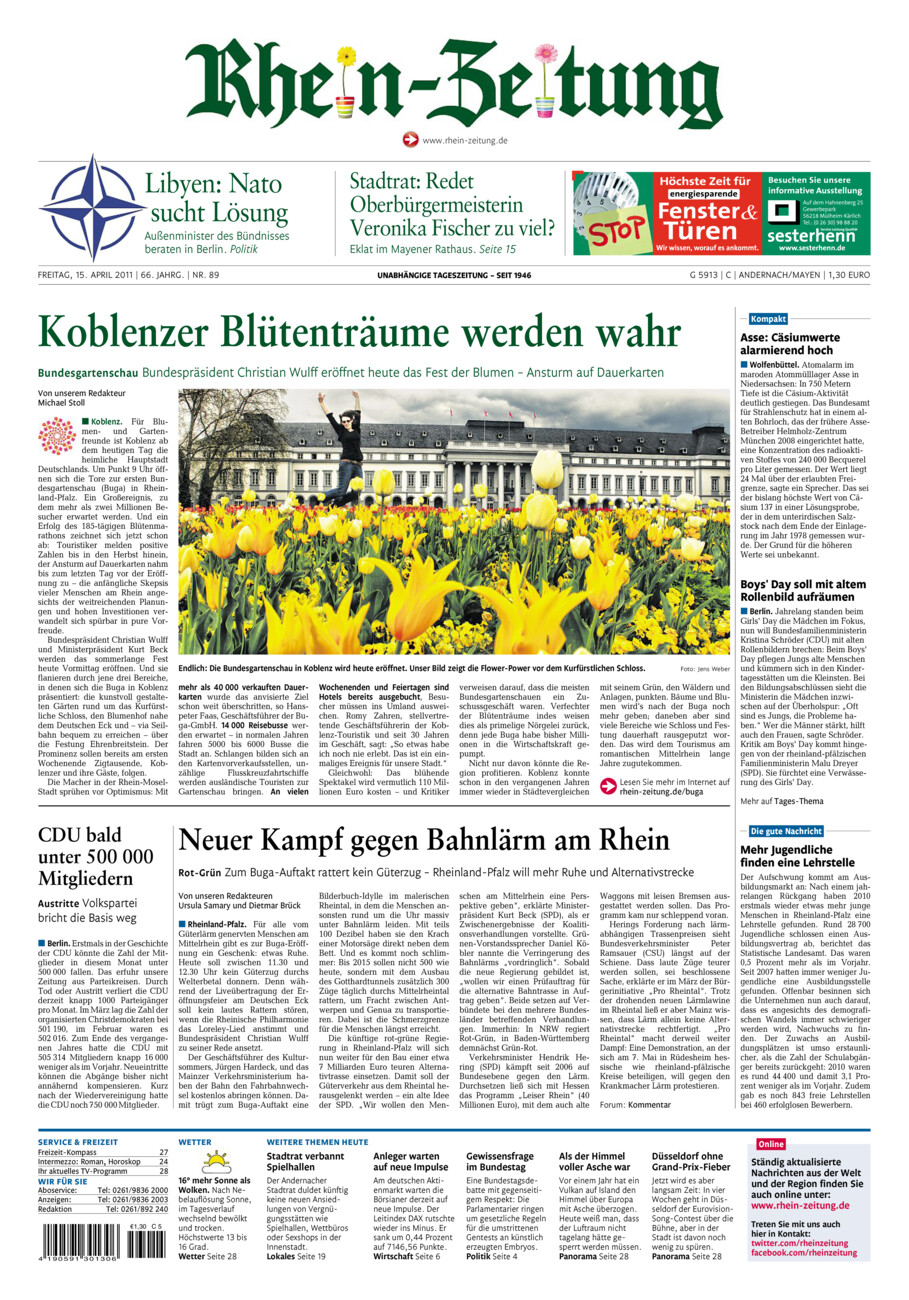 Rhein-Zeitung Andernach & Mayen vom Freitag, 15.04.2011
