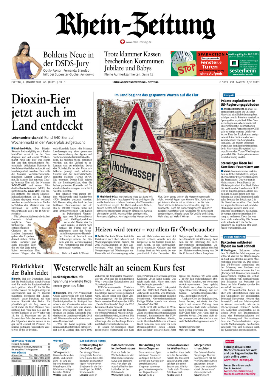 Rhein-Zeitung Andernach & Mayen vom Freitag, 07.01.2011