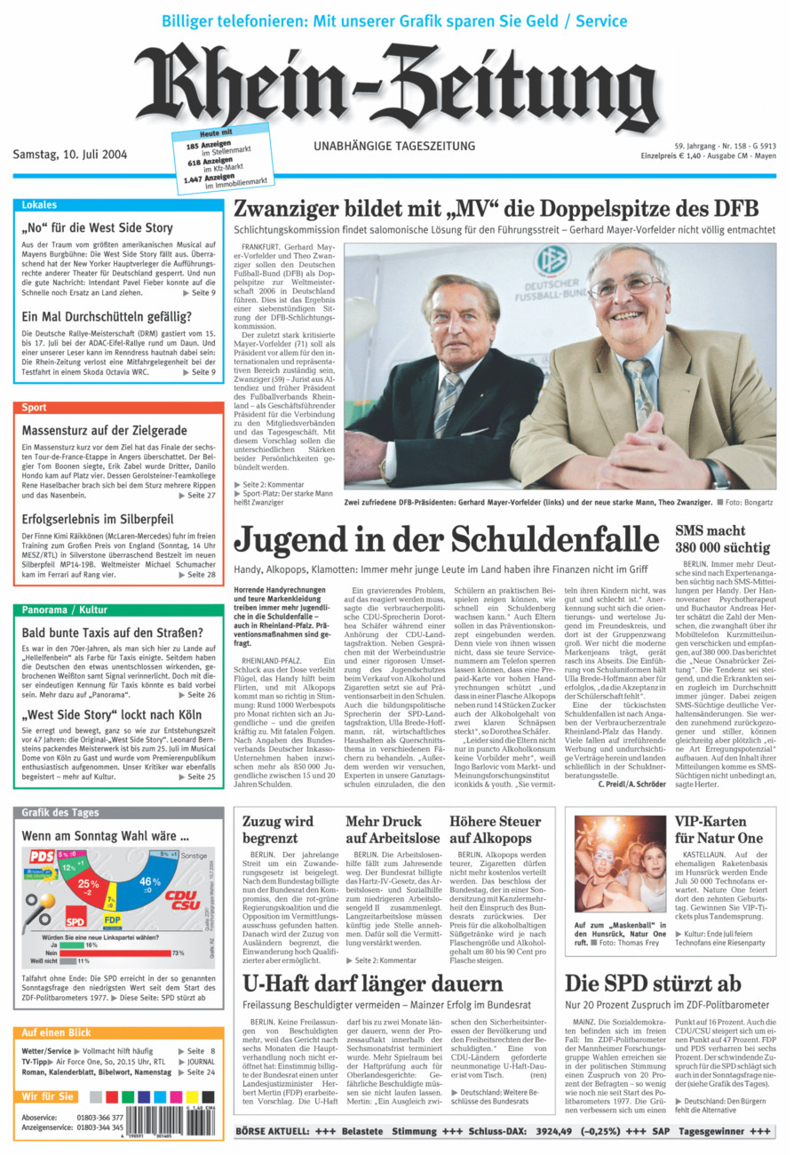 Rhein-Zeitung Andernach & Mayen vom Samstag, 10.07.2004