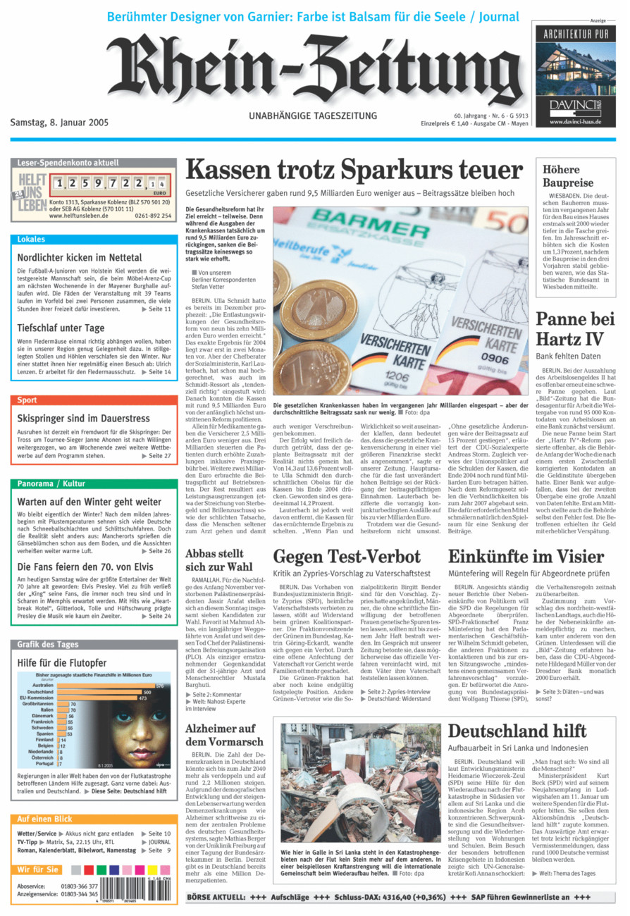 Rhein-Zeitung Andernach & Mayen vom Samstag, 08.01.2005