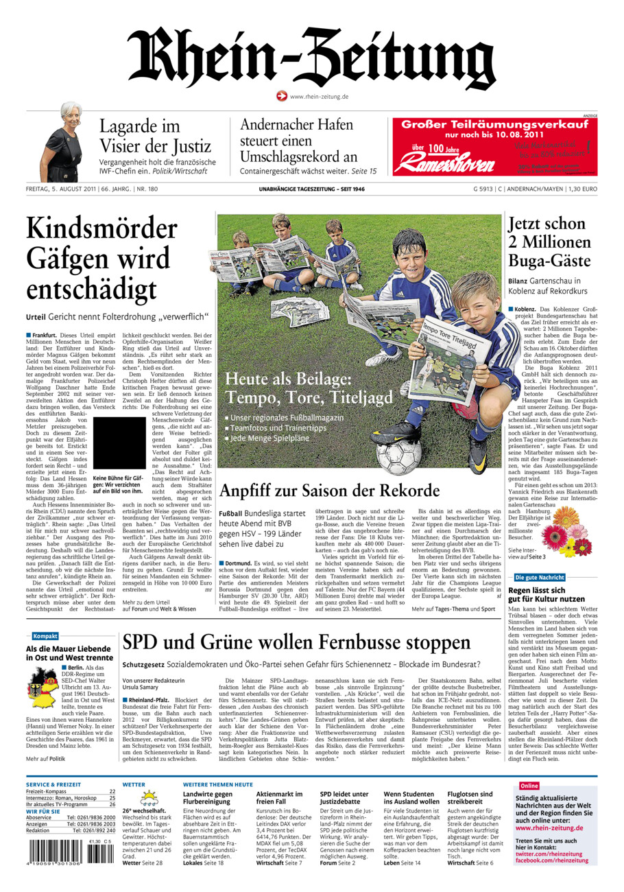 Rhein-Zeitung Andernach & Mayen vom Freitag, 05.08.2011