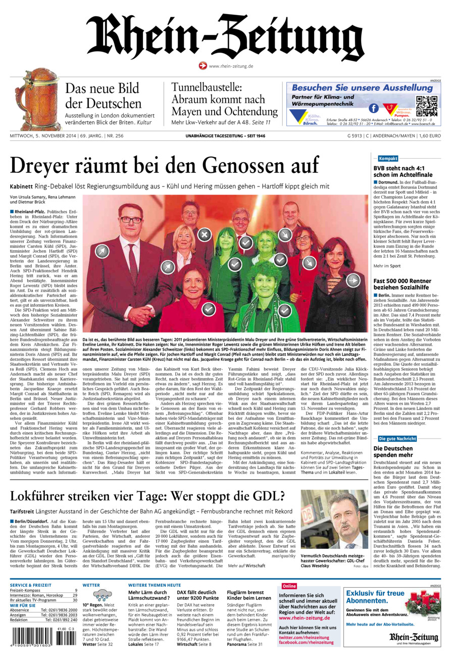 Rhein-Zeitung Andernach & Mayen vom Mittwoch, 05.11.2014