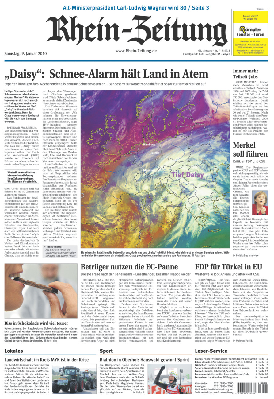 Rhein-Zeitung Andernach & Mayen vom Samstag, 09.01.2010
