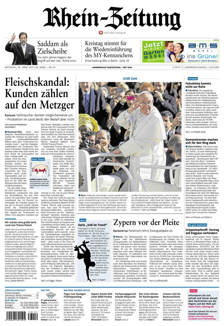 Rhein-Zeitung Andernach & Mayen vom Mittwoch, 20.03.2013