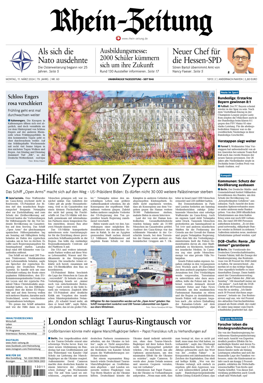 Rhein-Zeitung Andernach & Mayen vom Montag, 11.03.2024