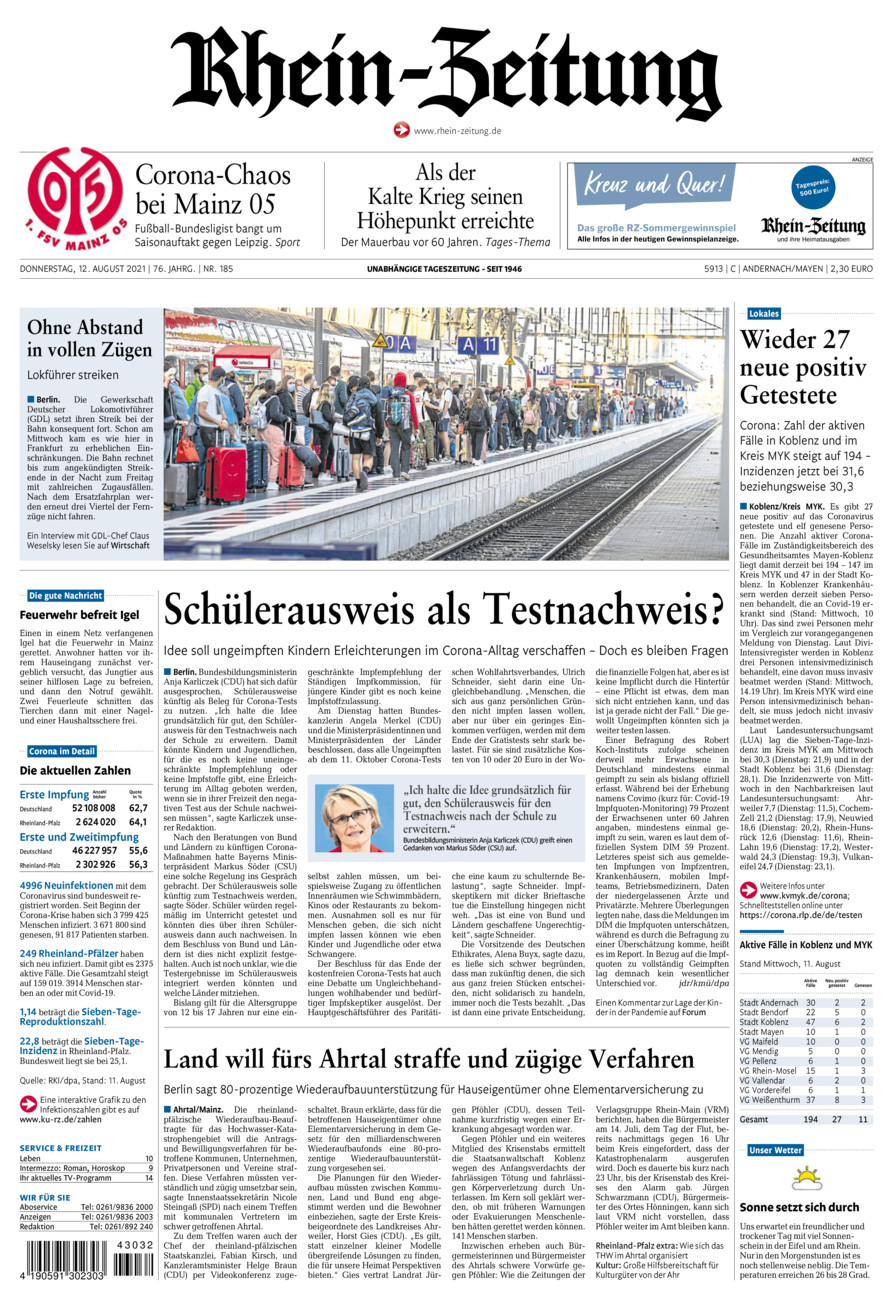 Rhein-Zeitung Andernach & Mayen vom Donnerstag, 12.08.2021