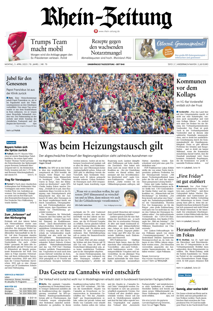 Rhein-Zeitung Andernach & Mayen vom Montag, 03.04.2023