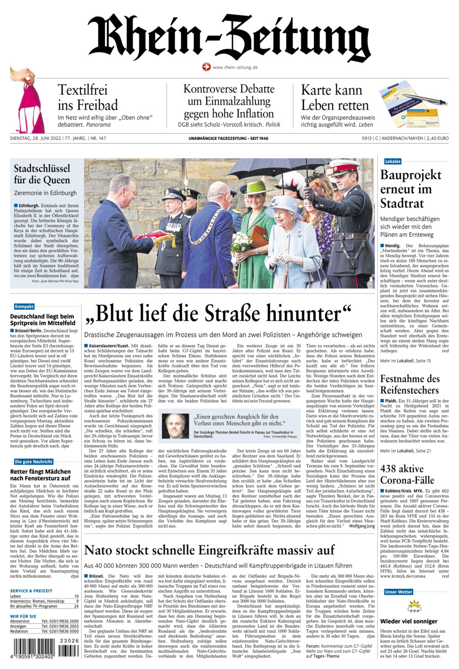 Rhein-Zeitung Andernach & Mayen vom Dienstag, 28.06.2022