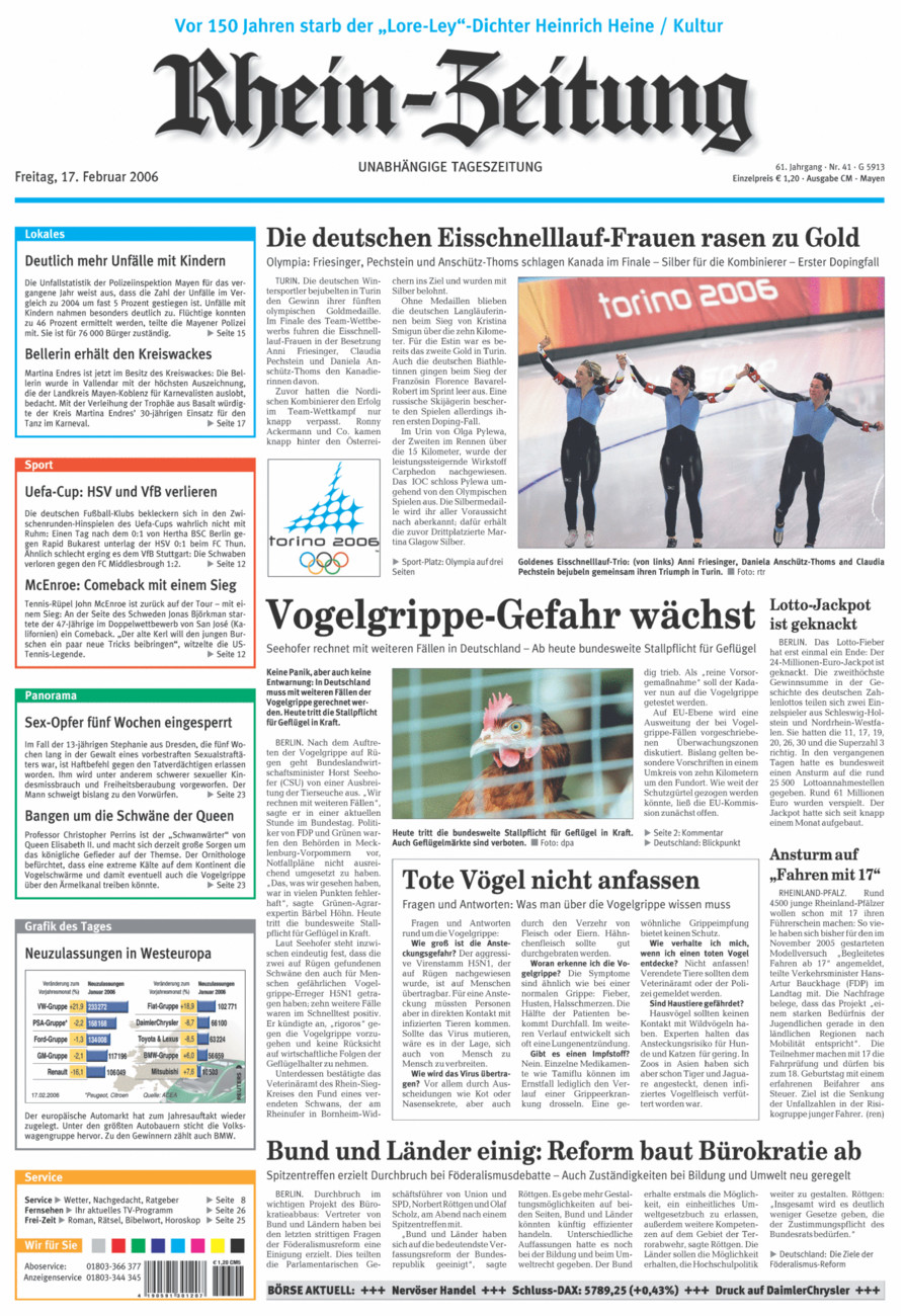 Rhein-Zeitung Andernach & Mayen vom Freitag, 17.02.2006