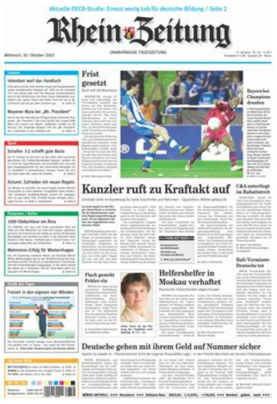 Rhein-Zeitung Andernach & Mayen vom Mittwoch, 30.10.2002
