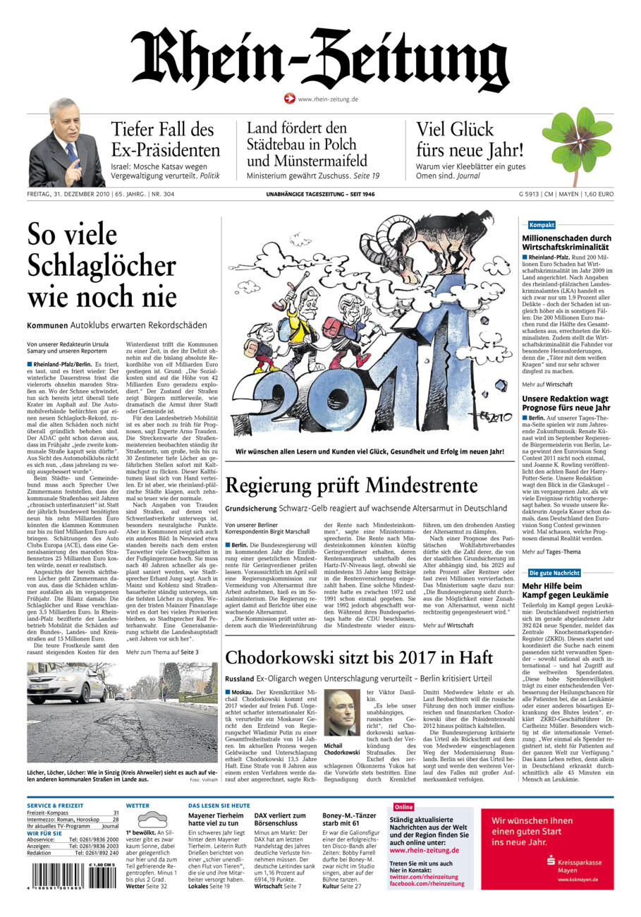 Rhein-Zeitung Andernach & Mayen vom Freitag, 31.12.2010