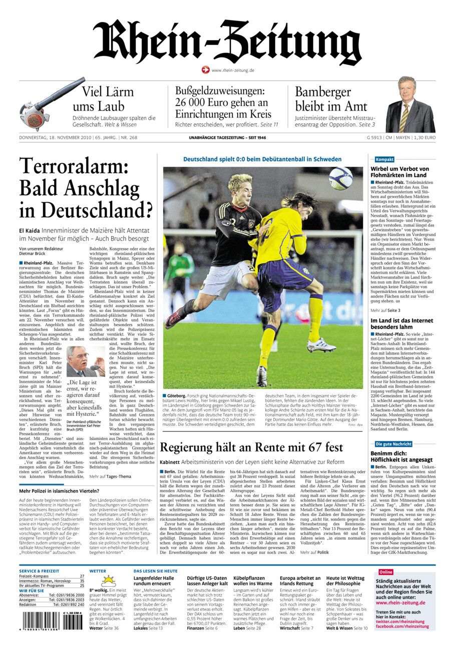 Rhein-Zeitung Andernach & Mayen vom Donnerstag, 18.11.2010