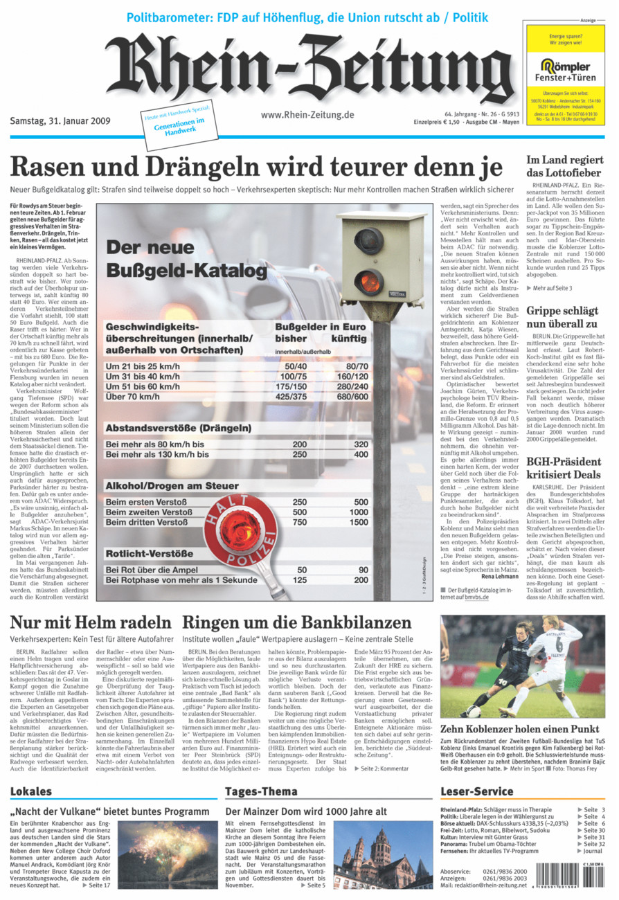 Rhein-Zeitung Andernach & Mayen vom Samstag, 31.01.2009