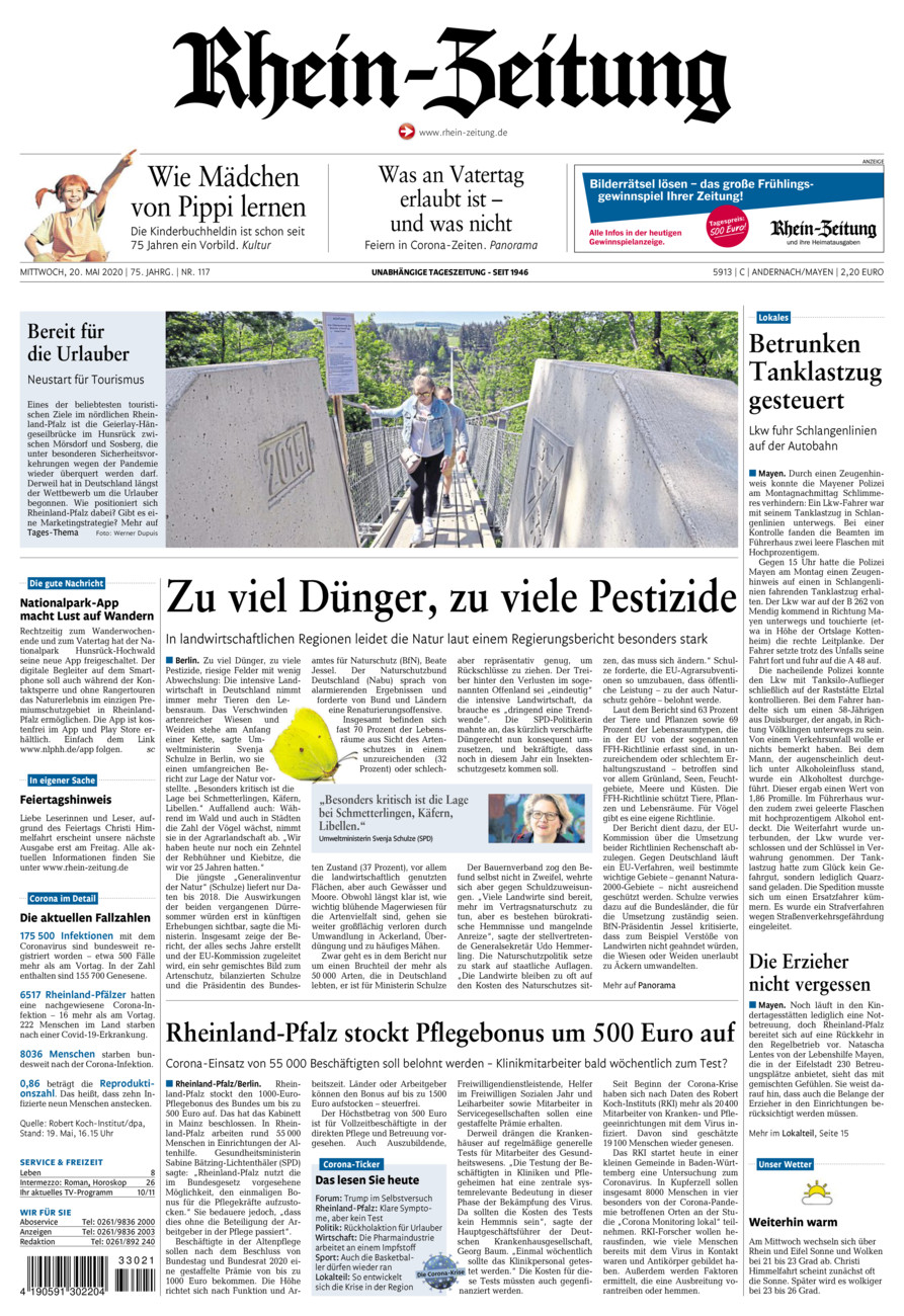 Rhein-Zeitung Andernach & Mayen vom Mittwoch, 20.05.2020