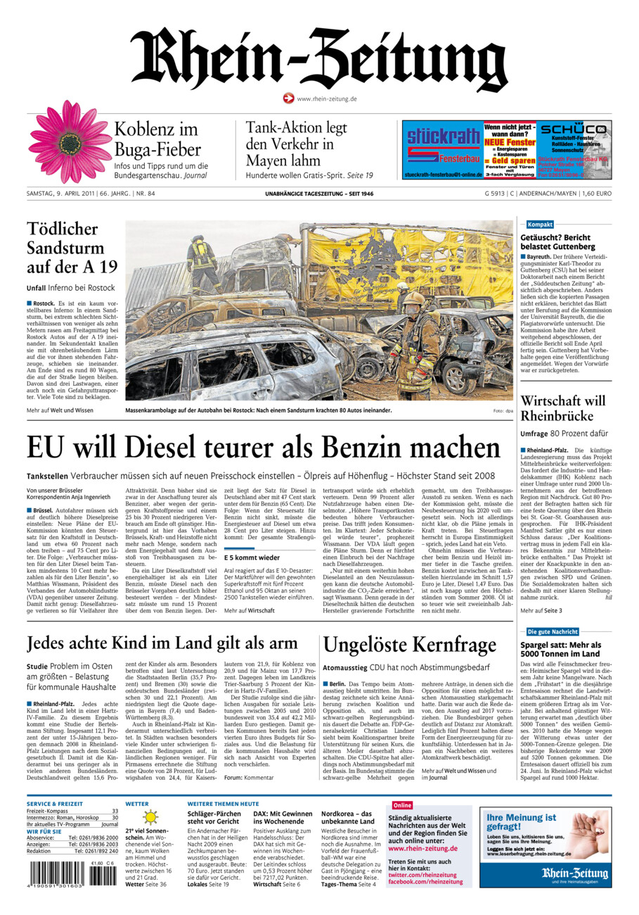 Rhein-Zeitung Andernach & Mayen vom Samstag, 09.04.2011