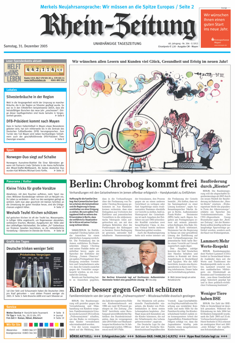 Rhein-Zeitung Andernach & Mayen vom Samstag, 31.12.2005