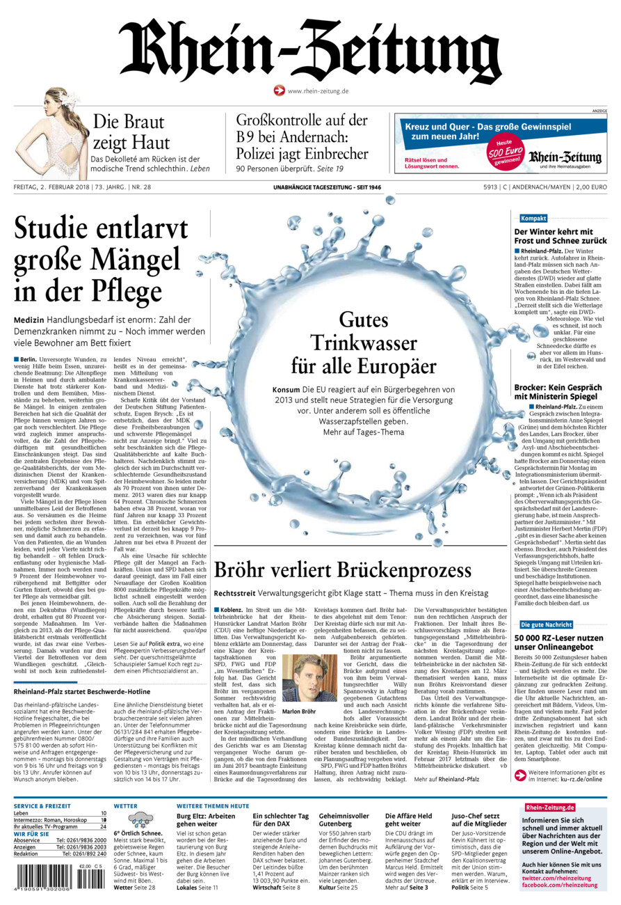 Rhein-Zeitung Andernach & Mayen vom Freitag, 02.02.2018