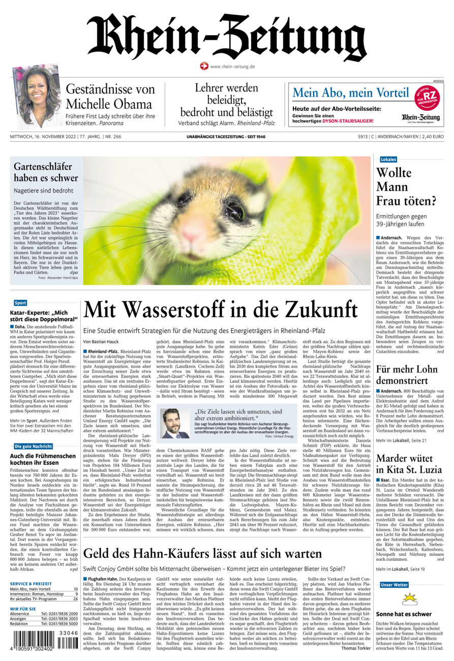 Rhein-Zeitung Andernach & Mayen vom Mittwoch, 16.11.2022