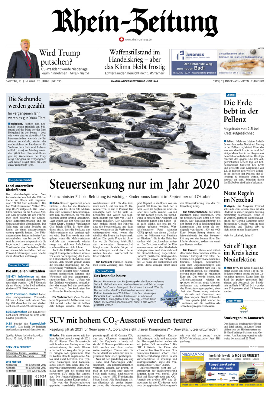 Rhein-Zeitung Andernach & Mayen vom Samstag, 13.06.2020