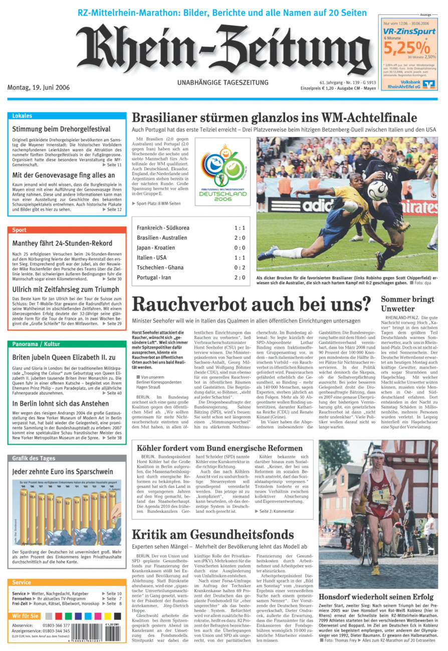 Rhein-Zeitung Andernach & Mayen vom Montag, 19.06.2006
