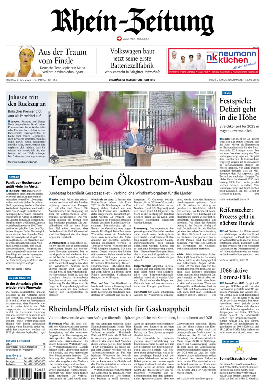 Rhein-Zeitung Andernach & Mayen vom Freitag, 08.07.2022