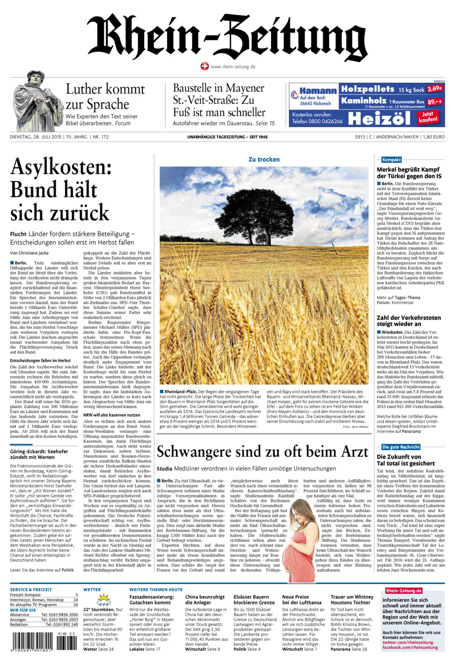 Rhein-Zeitung Andernach & Mayen vom Dienstag, 28.07.2015