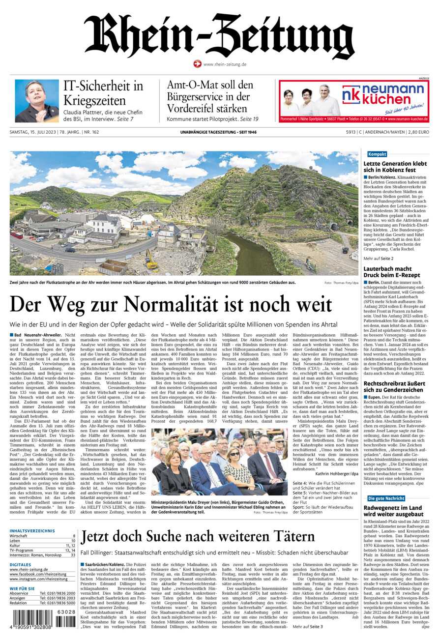 Rhein-Zeitung Andernach & Mayen vom Samstag, 15.07.2023