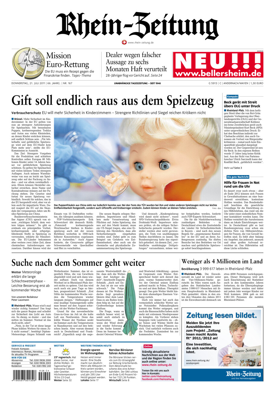 Rhein-Zeitung Andernach & Mayen vom Donnerstag, 21.07.2011