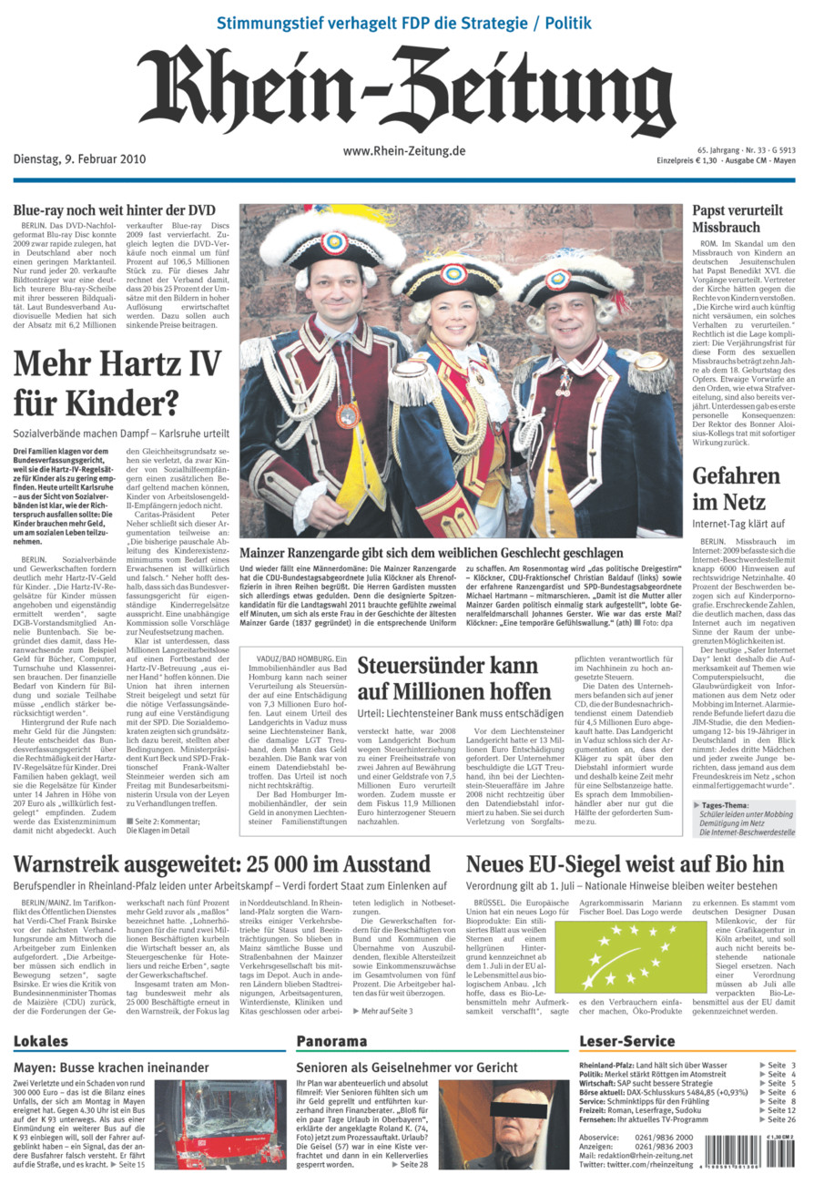 Rhein-Zeitung Andernach & Mayen vom Dienstag, 09.02.2010