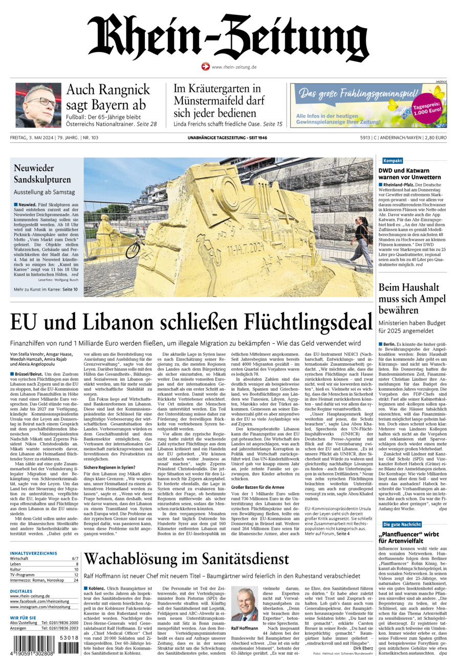 Rhein-Zeitung Andernach & Mayen vom Freitag, 03.05.2024