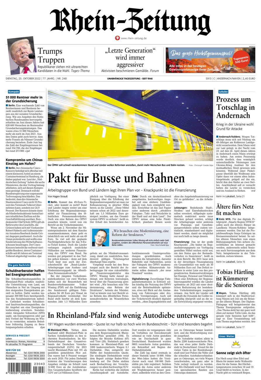 Rhein-Zeitung Andernach & Mayen vom Dienstag, 25.10.2022