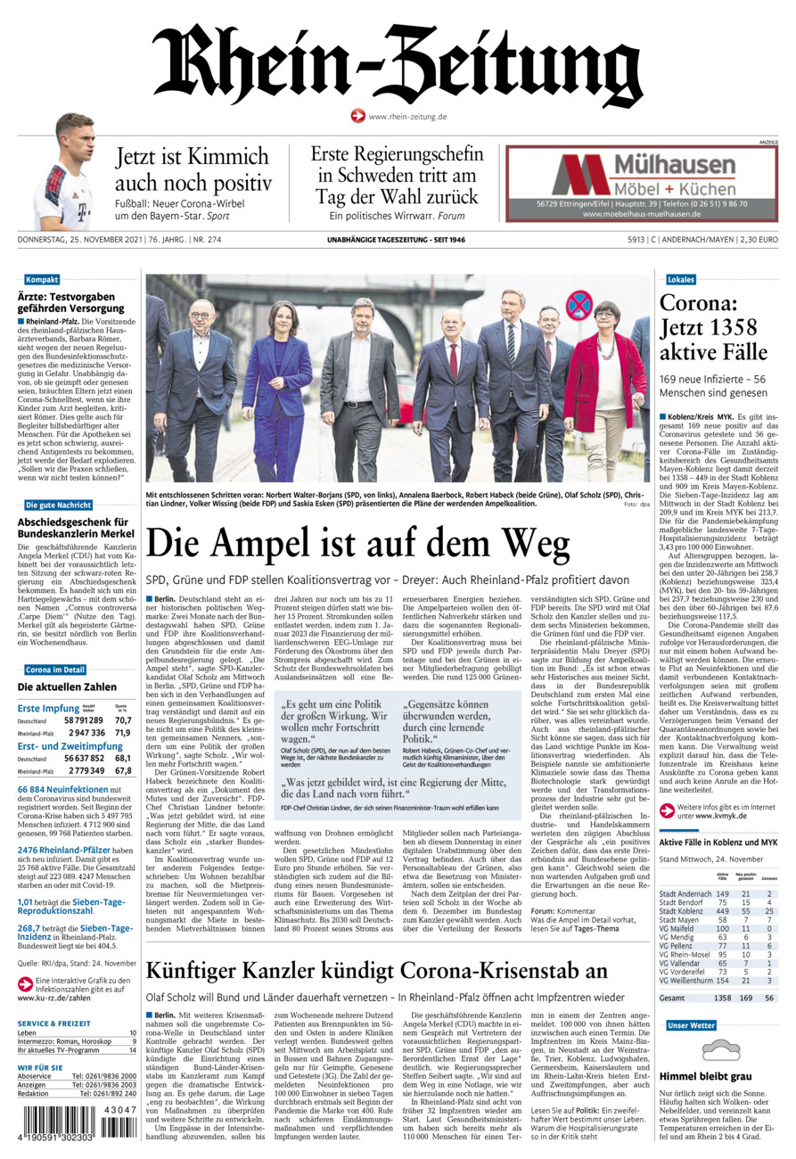 Rhein-Zeitung Andernach & Mayen vom Donnerstag, 25.11.2021