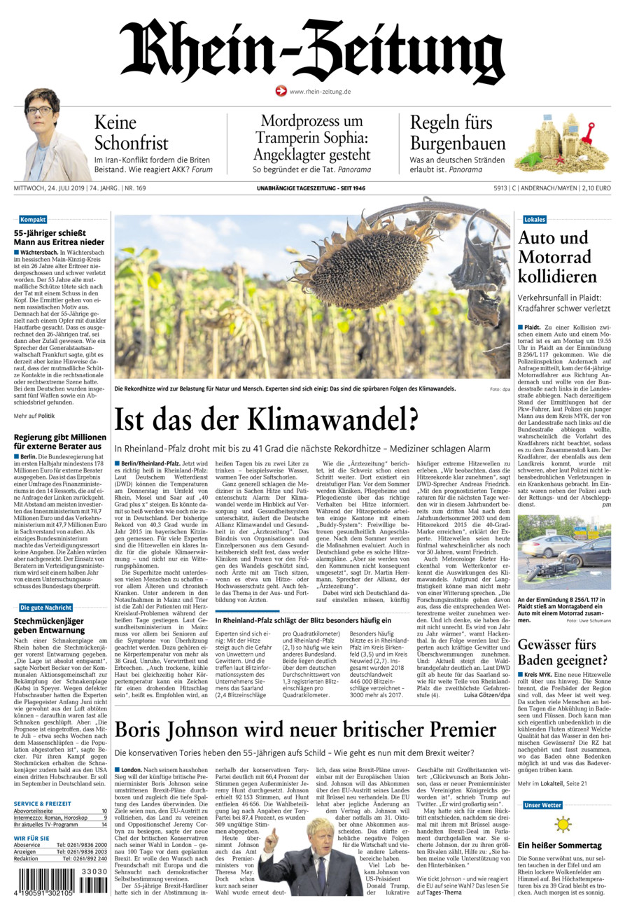 Rhein-Zeitung Andernach & Mayen vom Mittwoch, 24.07.2019