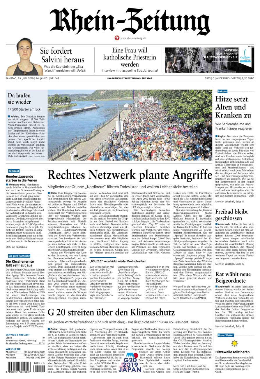 Rhein-Zeitung Andernach & Mayen vom Samstag, 29.06.2019