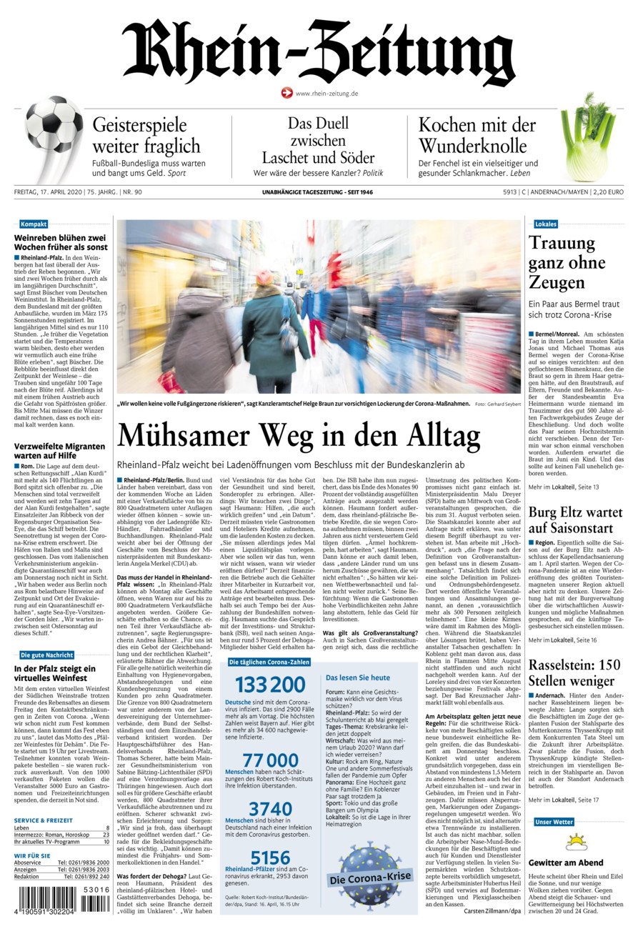 Rhein-Zeitung Andernach & Mayen vom Freitag, 17.04.2020