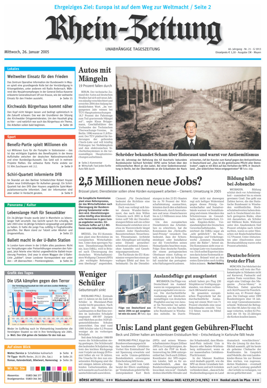 Rhein-Zeitung Andernach & Mayen vom Mittwoch, 26.01.2005