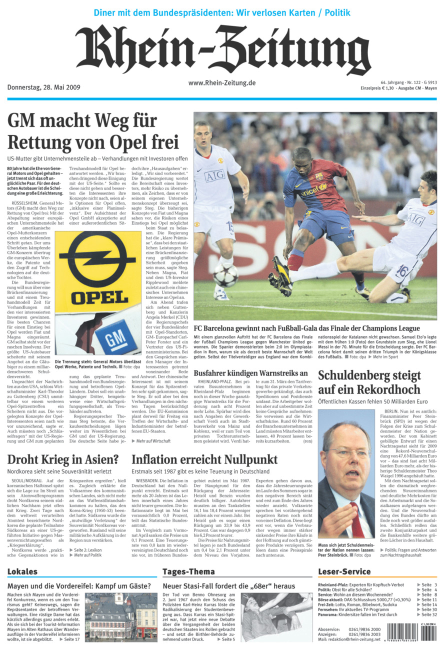 Rhein-Zeitung Andernach & Mayen vom Donnerstag, 28.05.2009