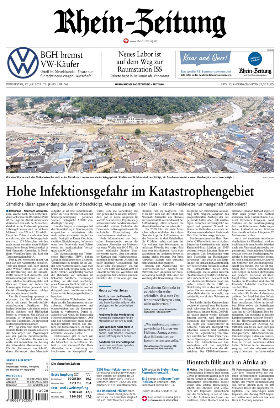 Rhein-Zeitung Andernach & Mayen vom Donnerstag, 22.07.2021