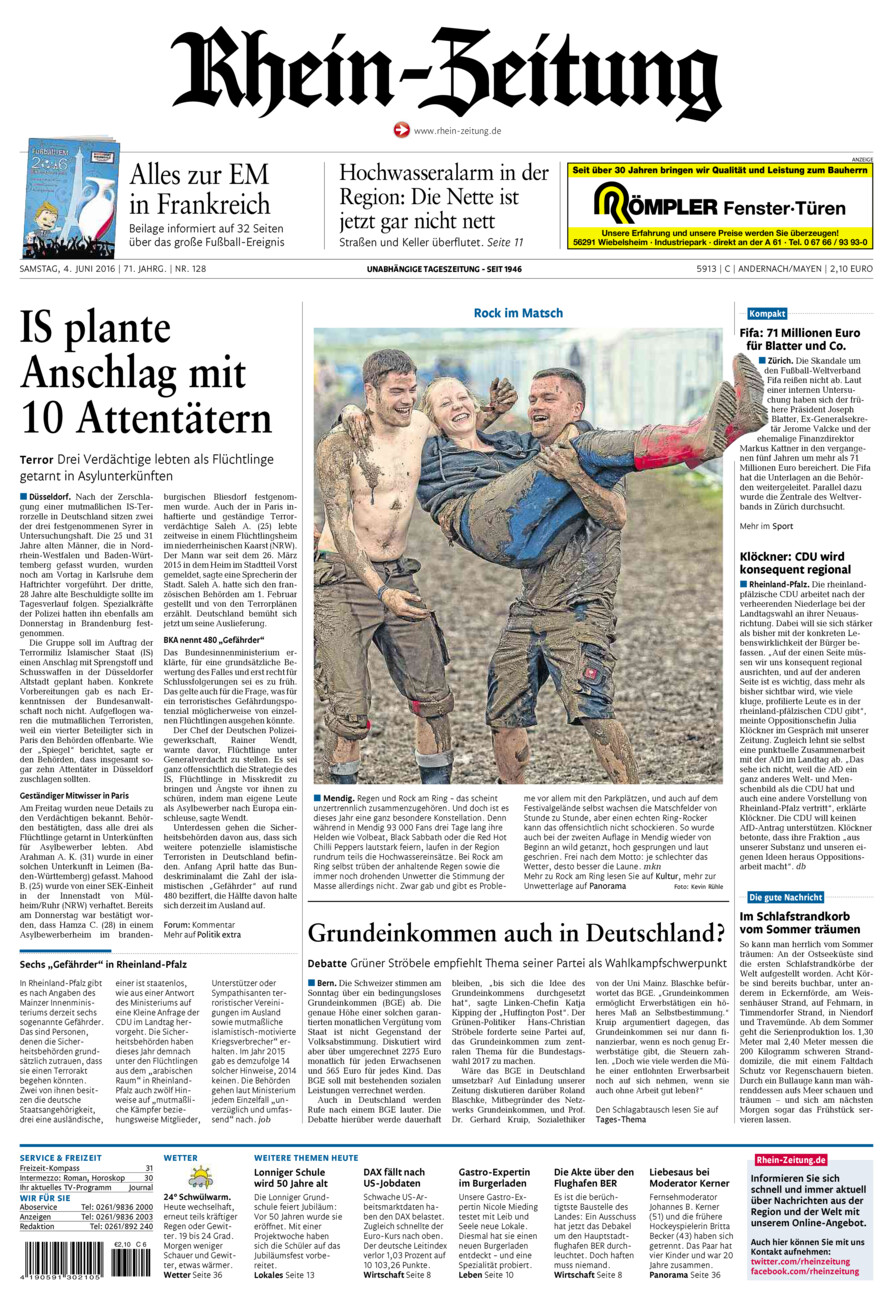 Rhein-Zeitung Andernach & Mayen vom Samstag, 04.06.2016