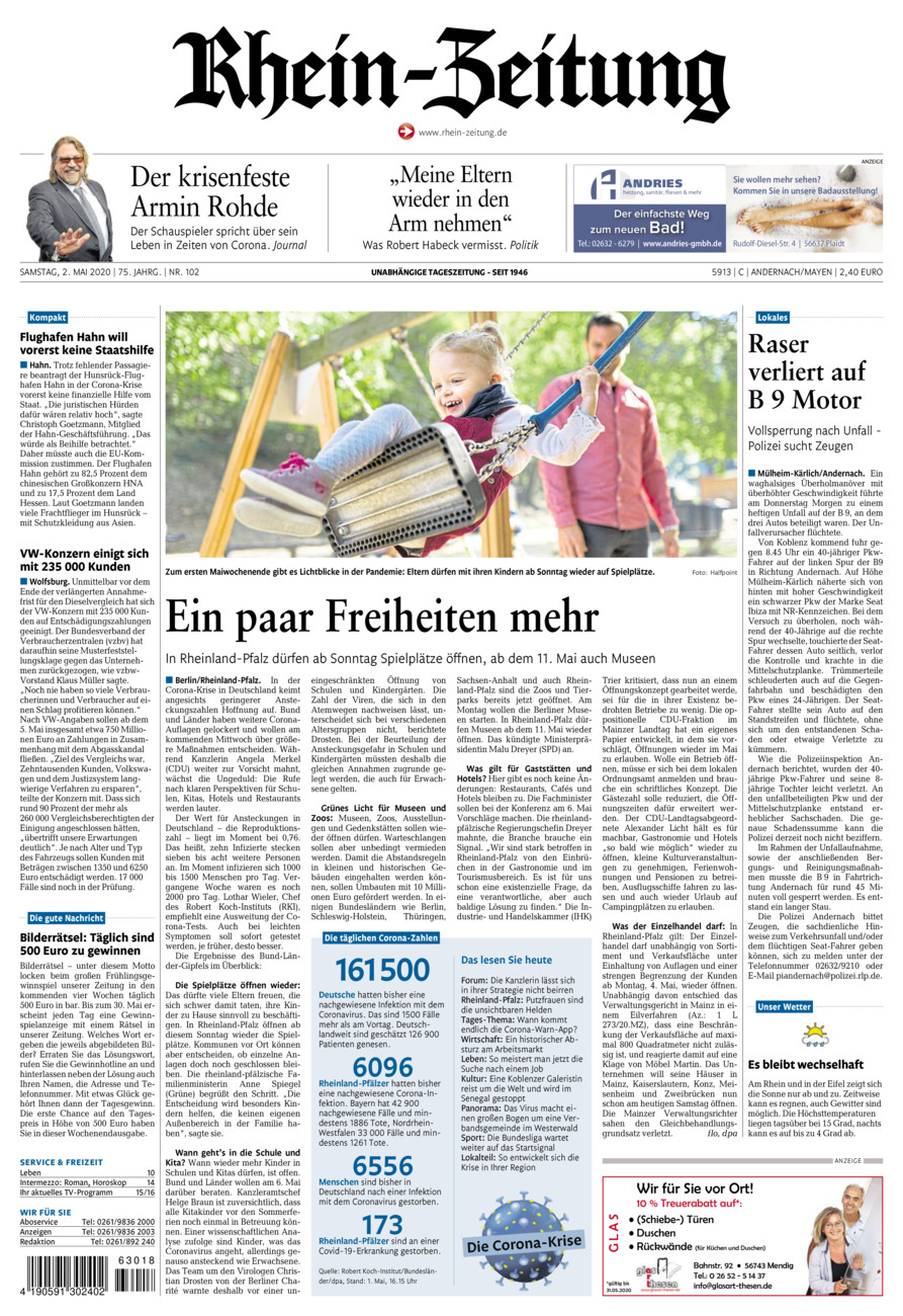 Rhein-Zeitung Andernach & Mayen vom Samstag, 02.05.2020