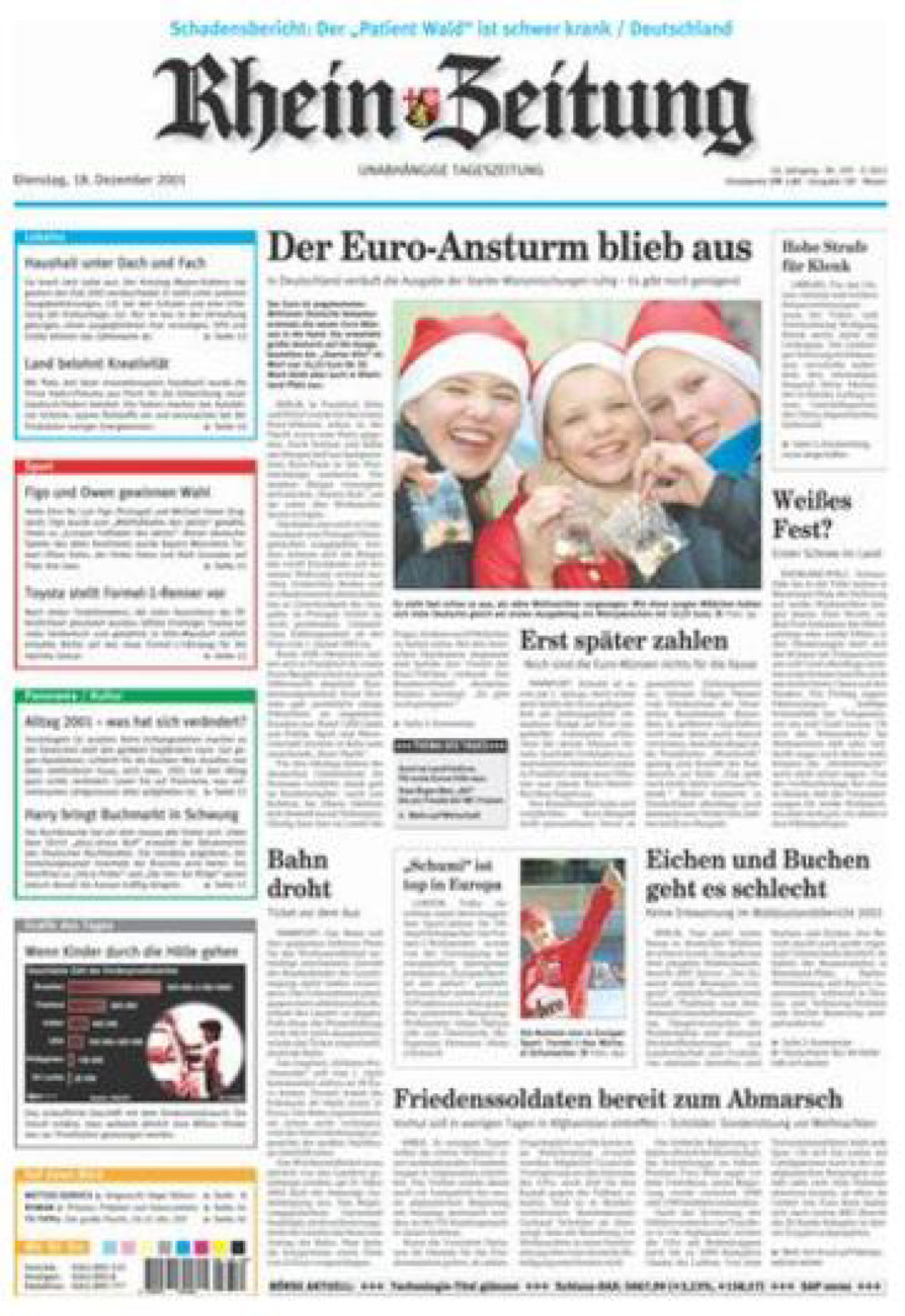 Rhein-Zeitung Andernach & Mayen vom Dienstag, 18.12.2001