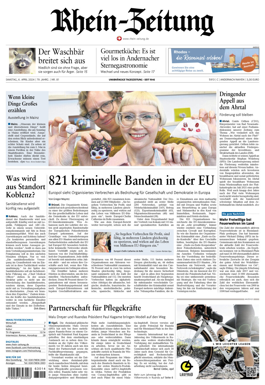 Rhein-Zeitung Andernach & Mayen vom Samstag, 06.04.2024